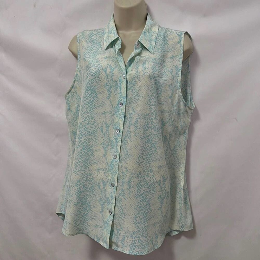 EQUIPMENT FEMME PRINTED SLEEVELESS BLOUSE SIZE L/G